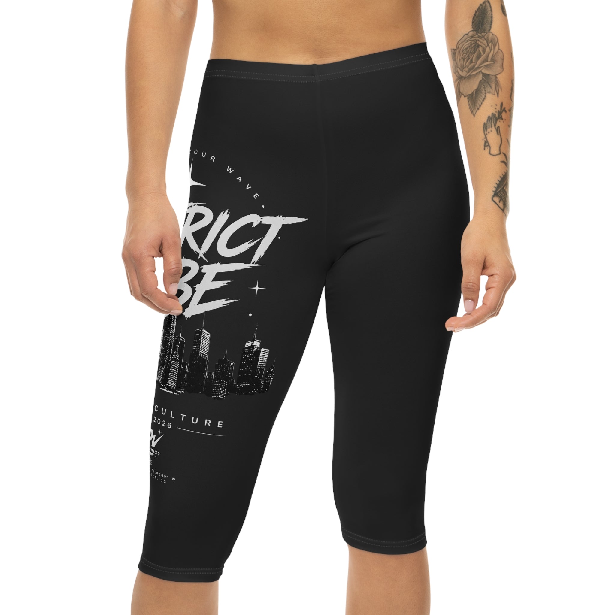 Capri Leggings — 'District Vibe' Urban Skyline Women's Capri Leggings