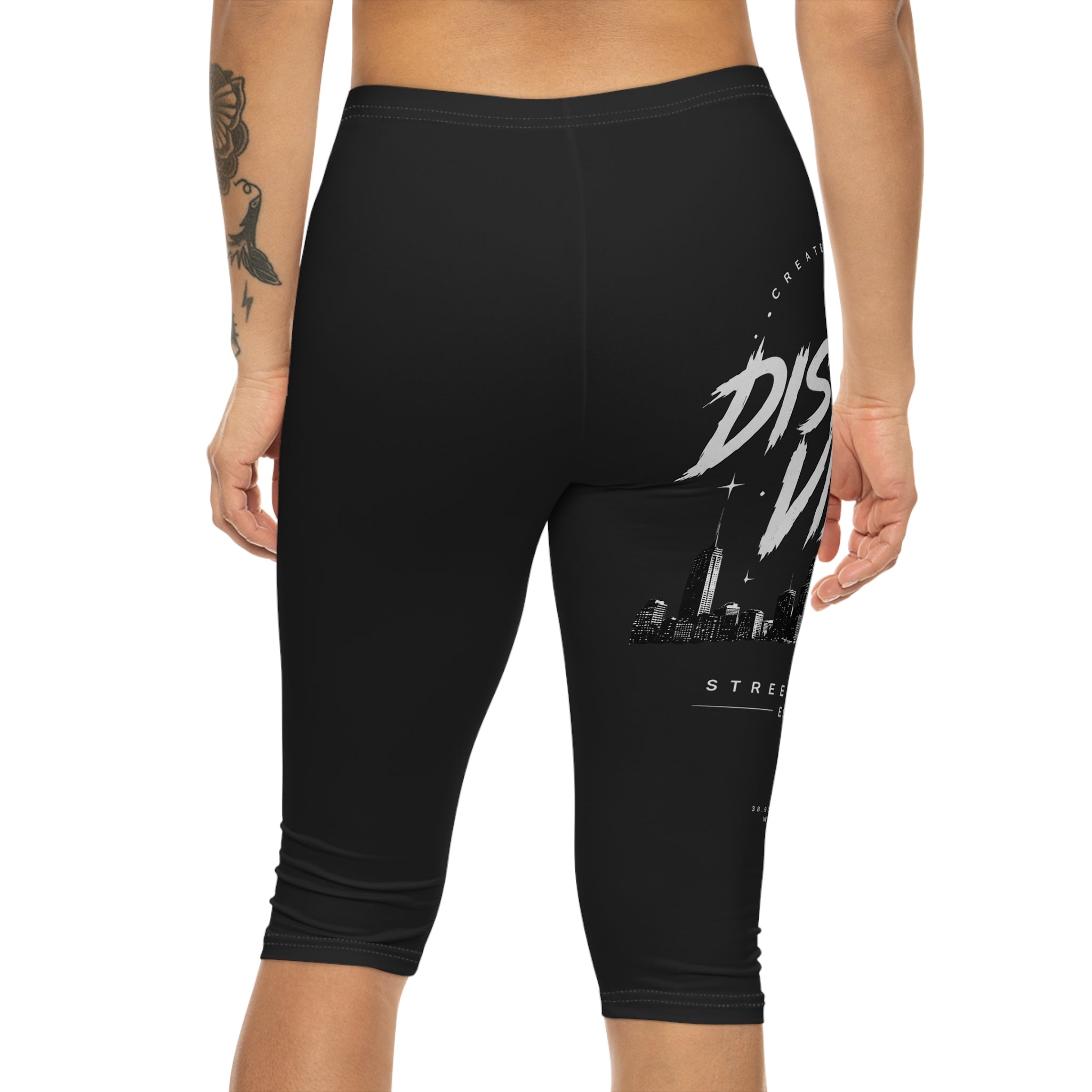 Capri Leggings — 'District Vibe' Urban Skyline Women's Capri Leggings