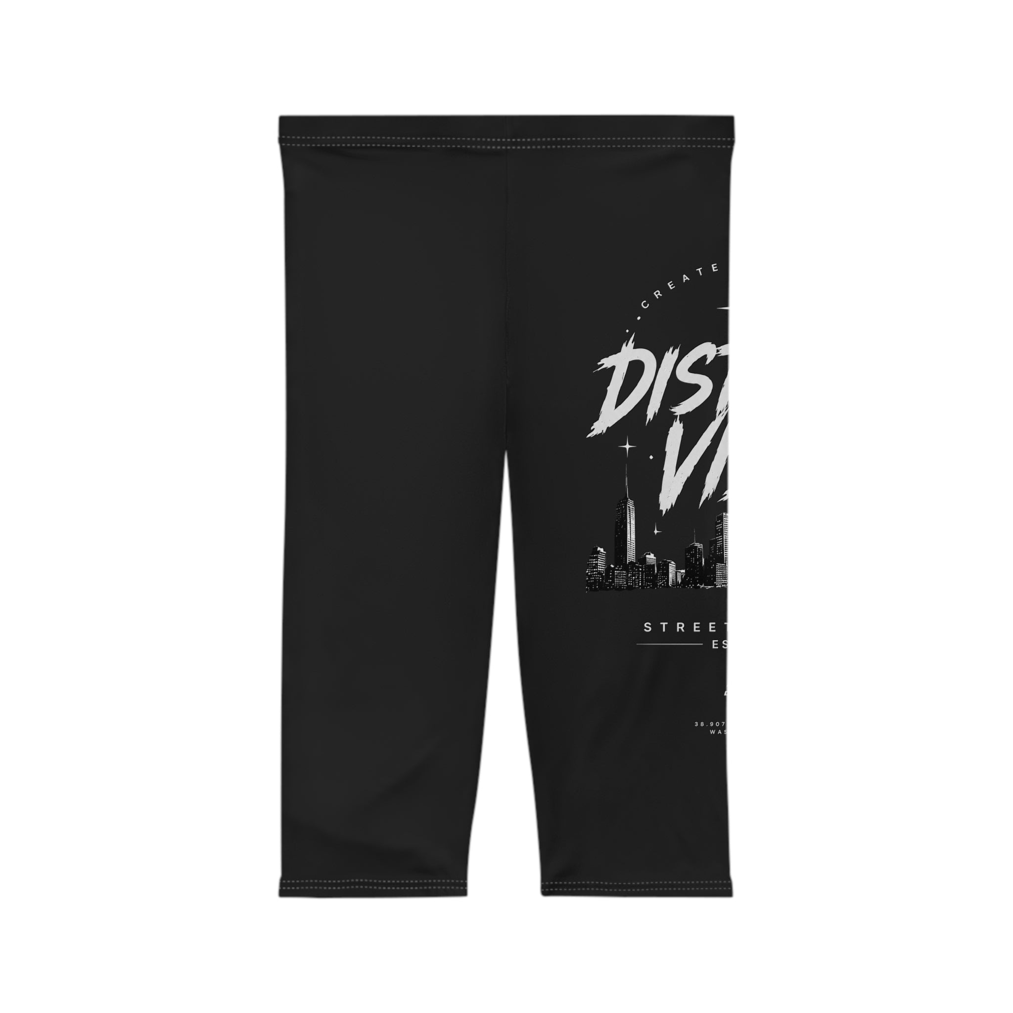 Capri Leggings — 'District Vibe' Urban Skyline Women's Capri Leggings