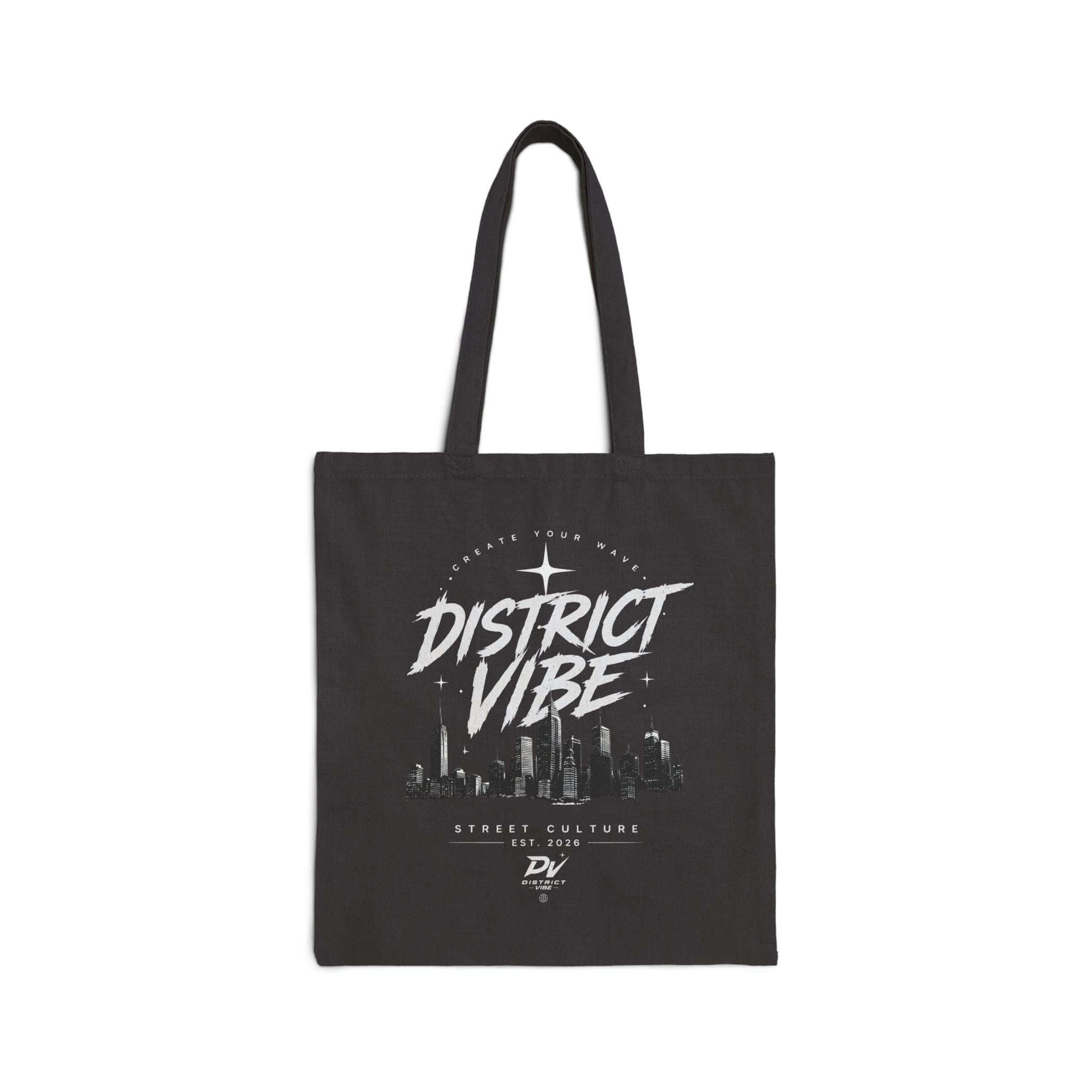 District Vibe Cotton Tote Bag – City Skyline Canvas Shopper