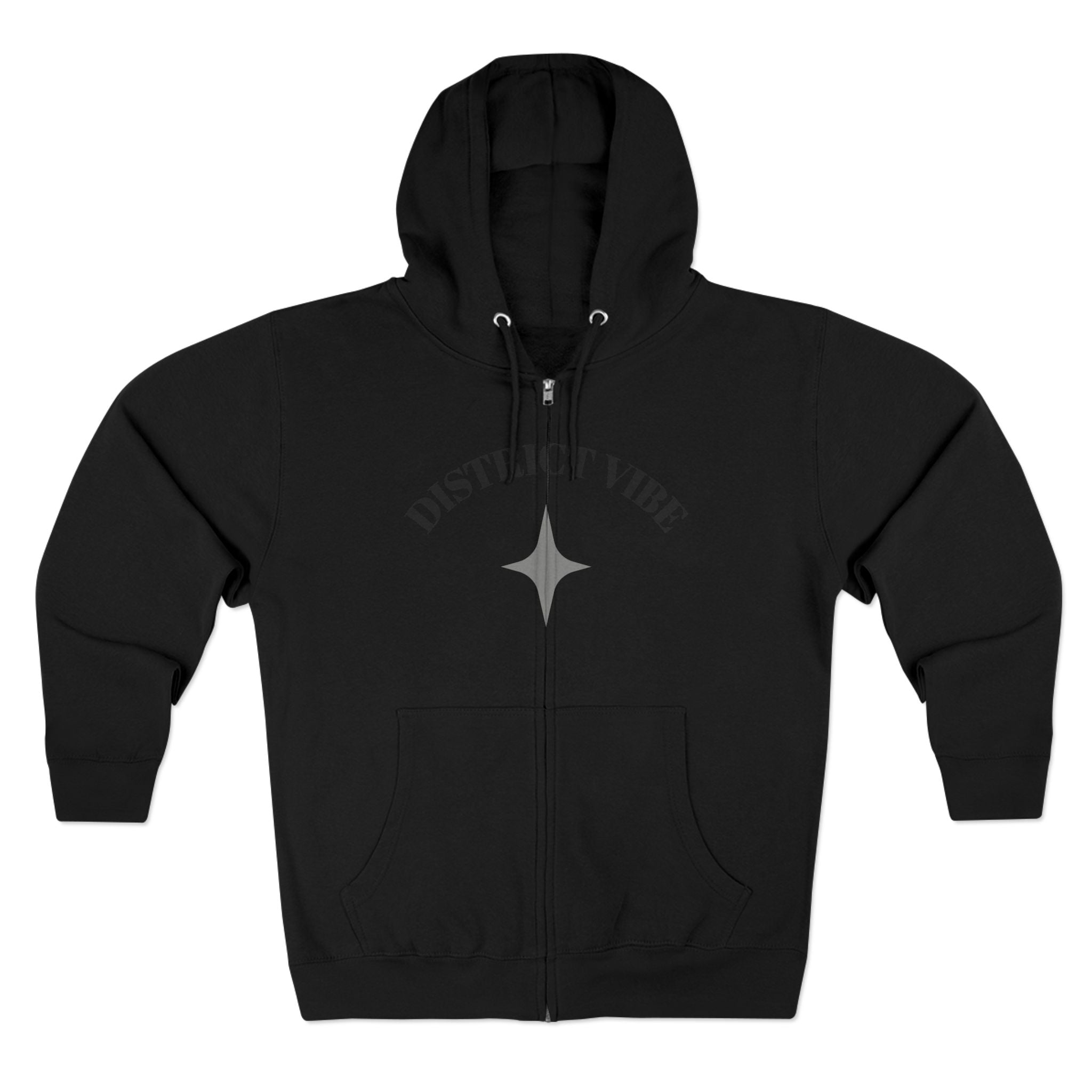 District Vibe Zip Hoodie — City Skyline Graphic Zip-Up