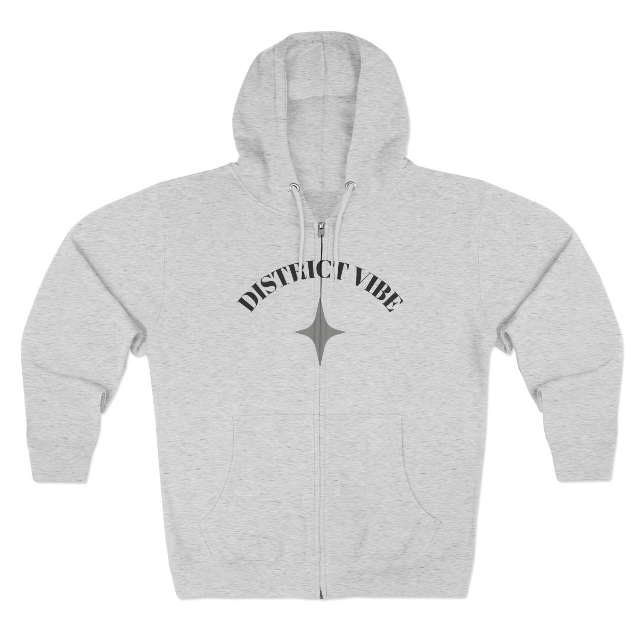 District Vibe Zip Hoodie — City Skyline Graphic Zip-Up