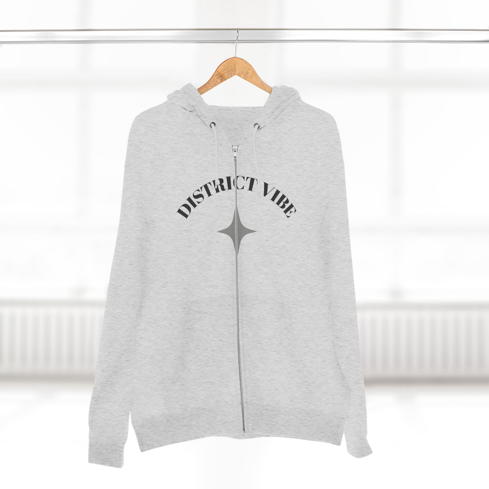 District Vibe Zip Hoodie — City Skyline Graphic Zip-Up