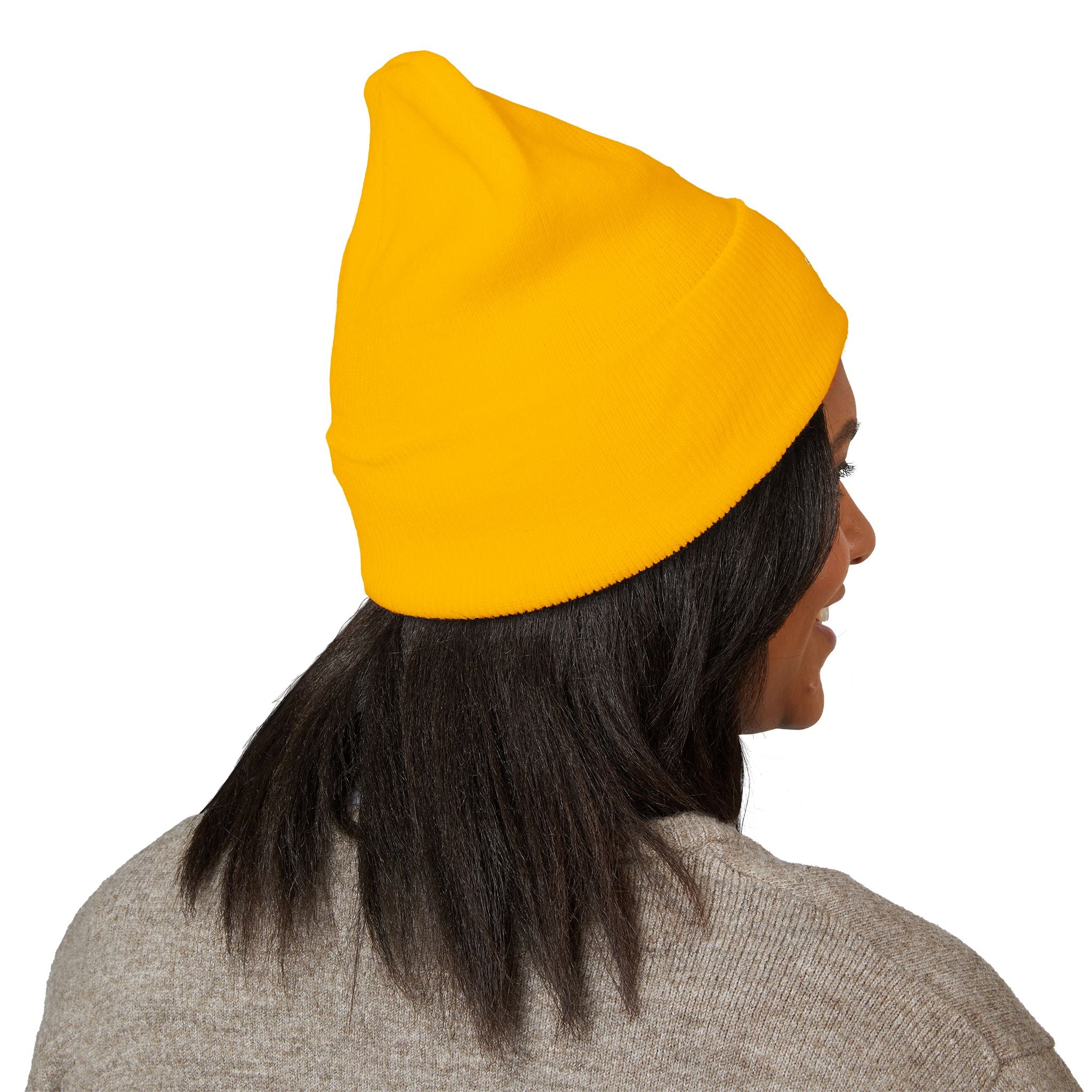 Embroidered 'DV Outkast' Classic Cuffed Beanie — Warm Yellow Knit Cap